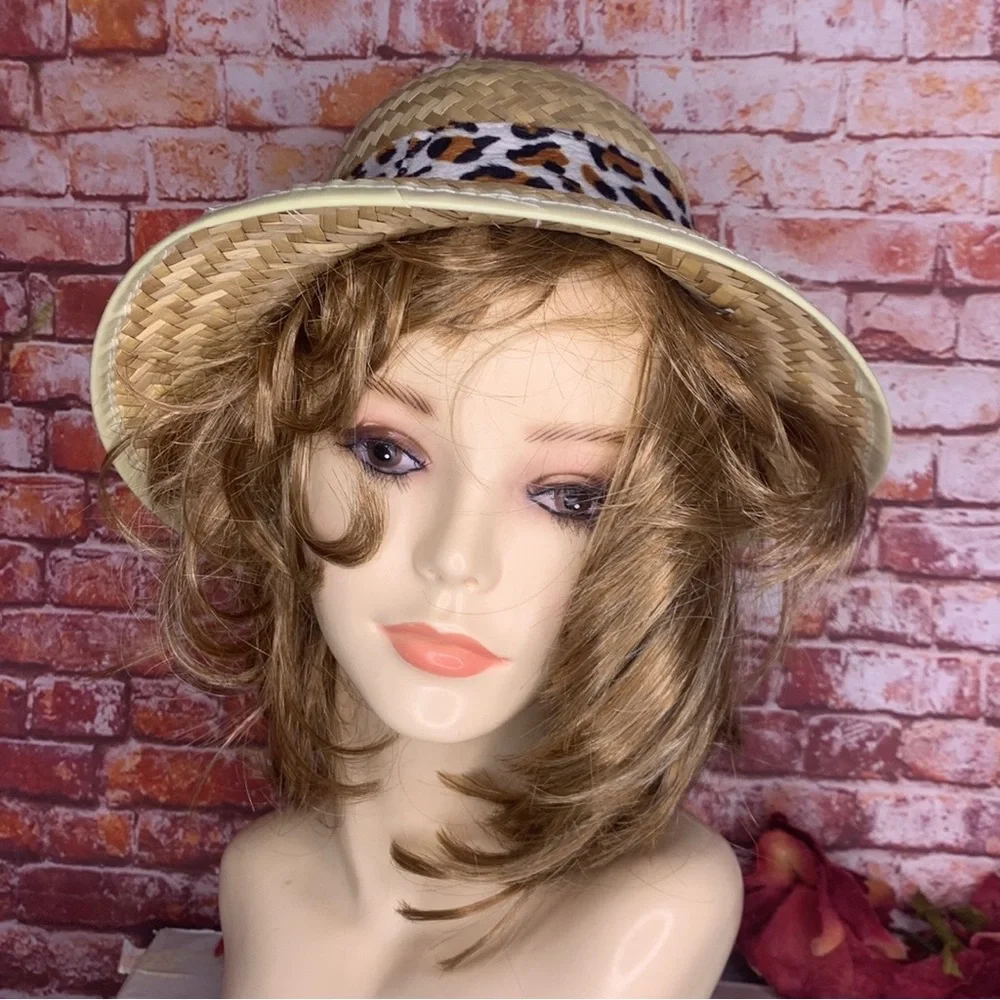 Straw Safari Sun Hat with Leopard Print Band
